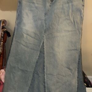 Express Light Blue Denim Maxi Skirt